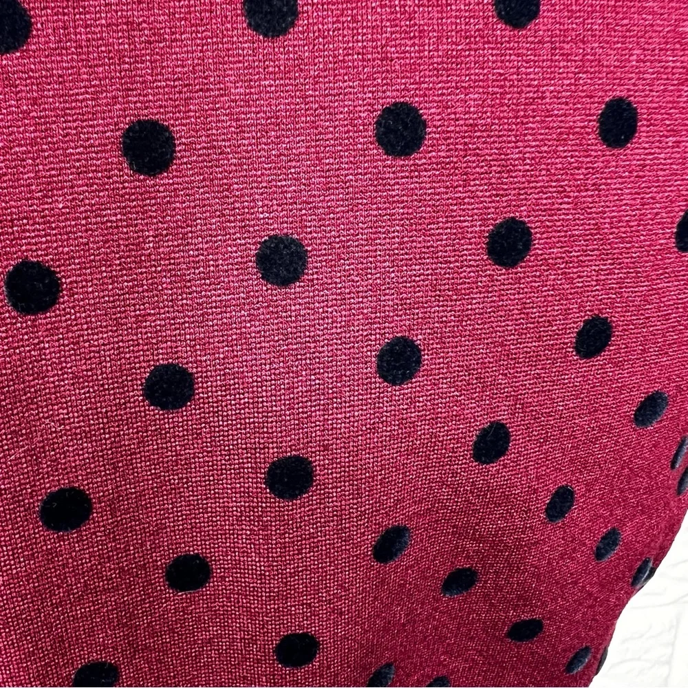J CREW Fit Flare Sleeveless Dress Velvet Polka Dot Ponte Red Size M